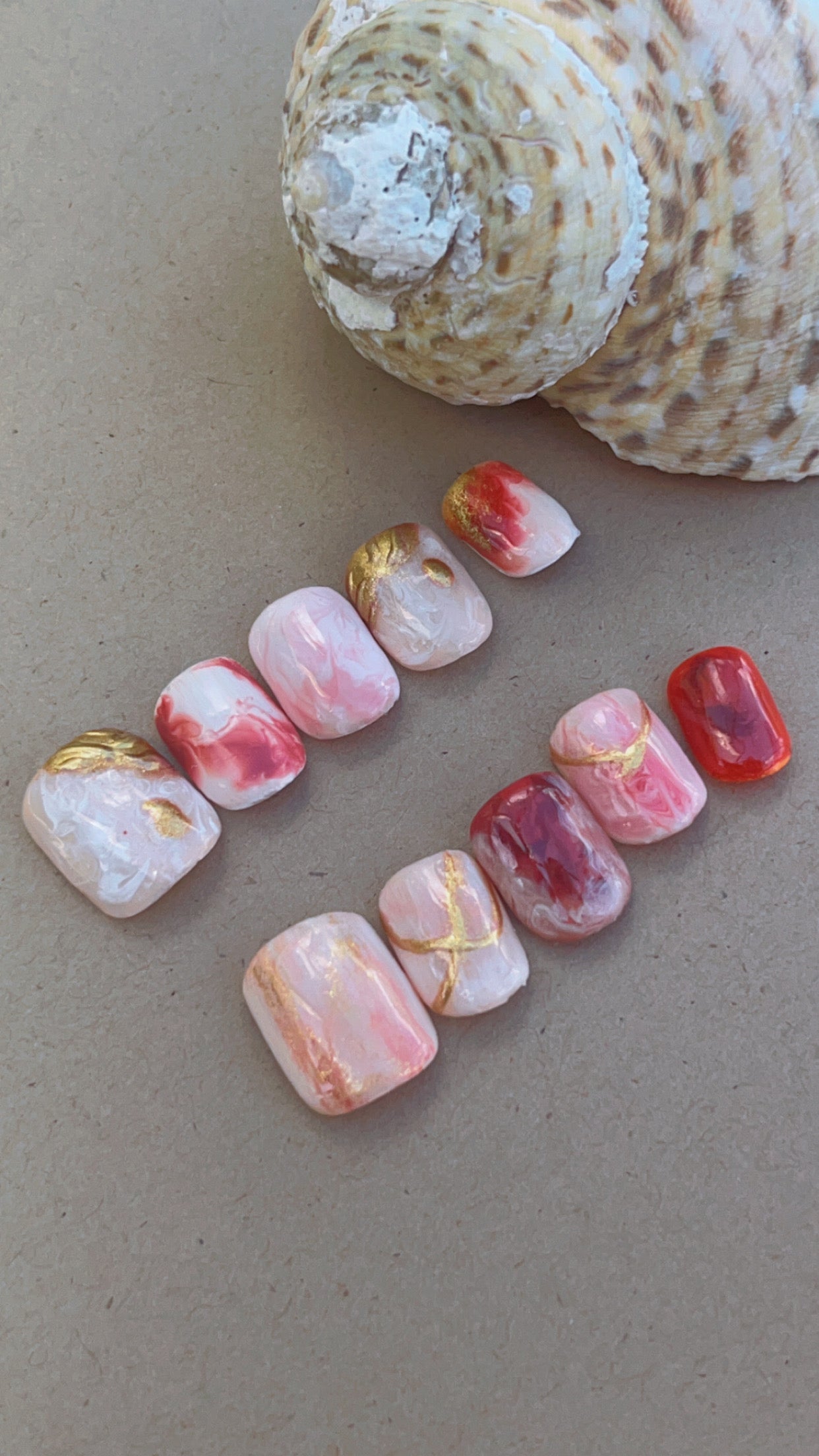 Marbled Fall Press Ons